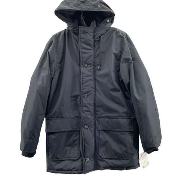 English Laundry Jacket Men Large Black Polyester Quilted Lining Hood Pockets NEW - Picture 1 of 8